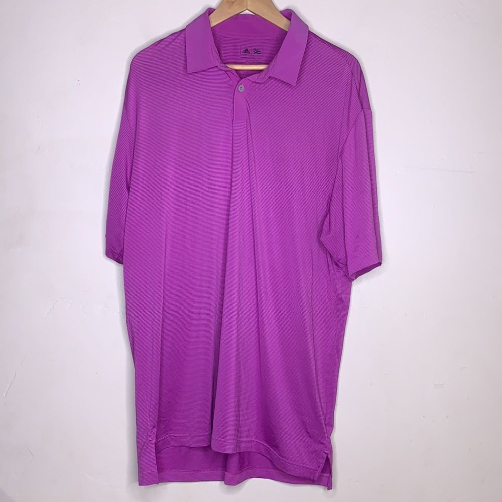 Adidas Climalite Casual Short Sleeve Polo Shirt Large Purple